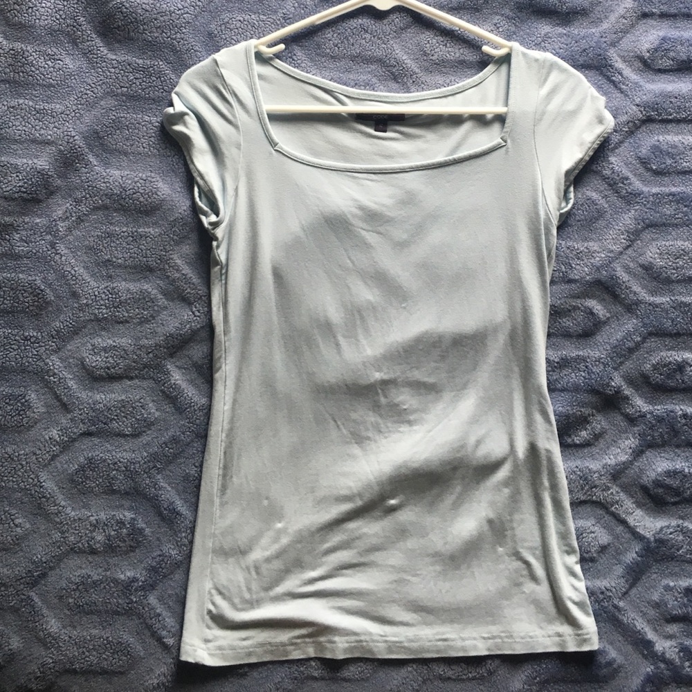 Beautiful powder blue square neck t shirt (S)